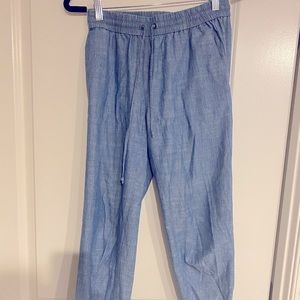 Drawstring Denim Cropped Joggers - size 0 JCrew